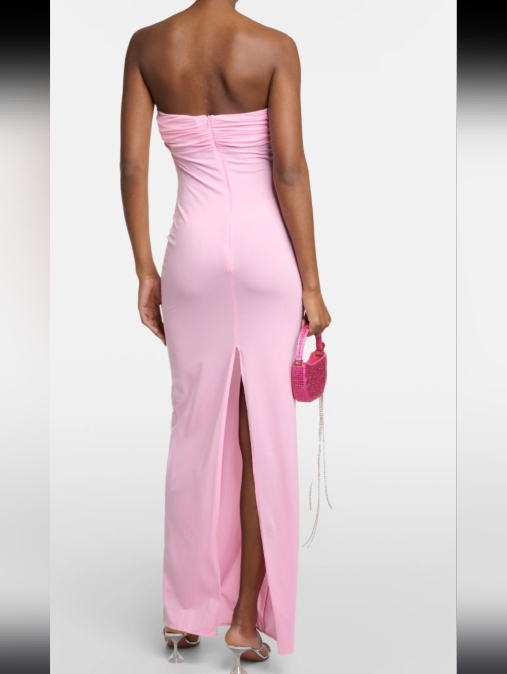 Magda Butrym Strapless Pink Maxi Dress with Rosette Detail - Picture 5 of 16